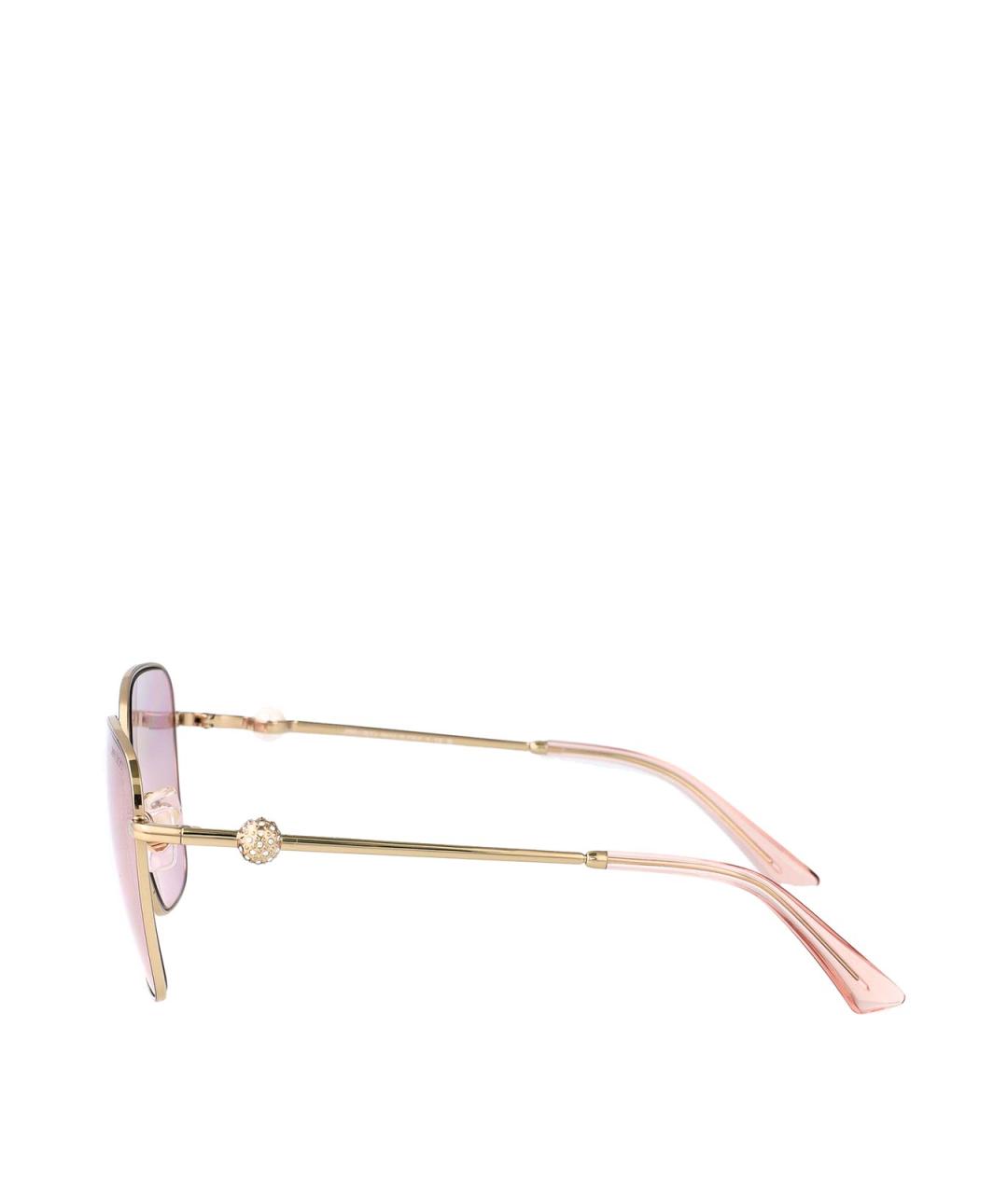 JIMMY CHOO Золотые металлические солнцезащитные очки, фото 3