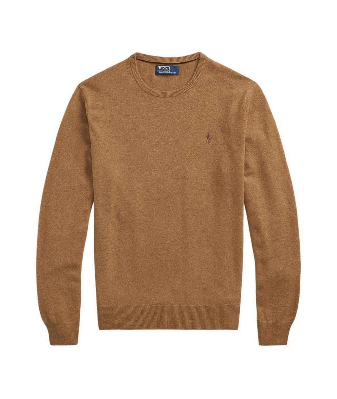 POLO RALPH LAUREN Коричневый шерстяной джемпер / свитер, фото 1