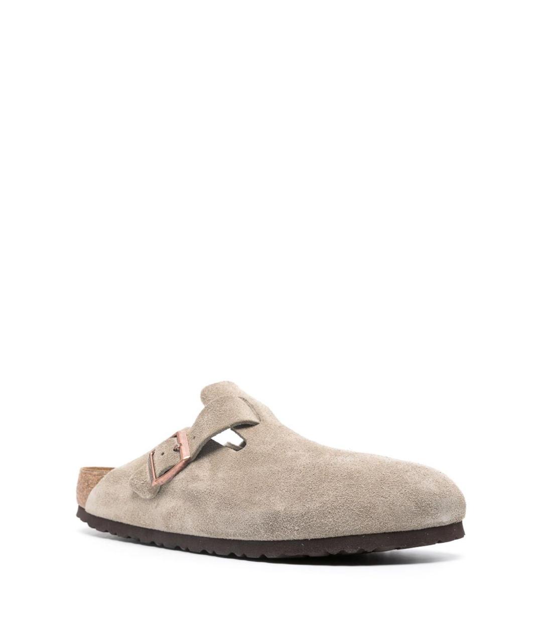 BIRKENSTOCK Бежевые замшевые сабо, фото 3