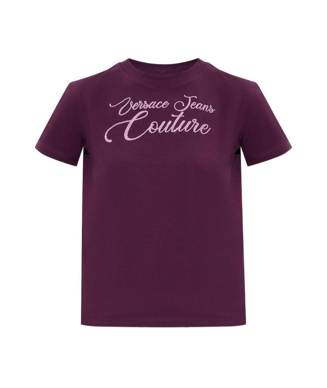 VERSACE JEANS COUTURE Бордовая хлопковая футболка, фото 1