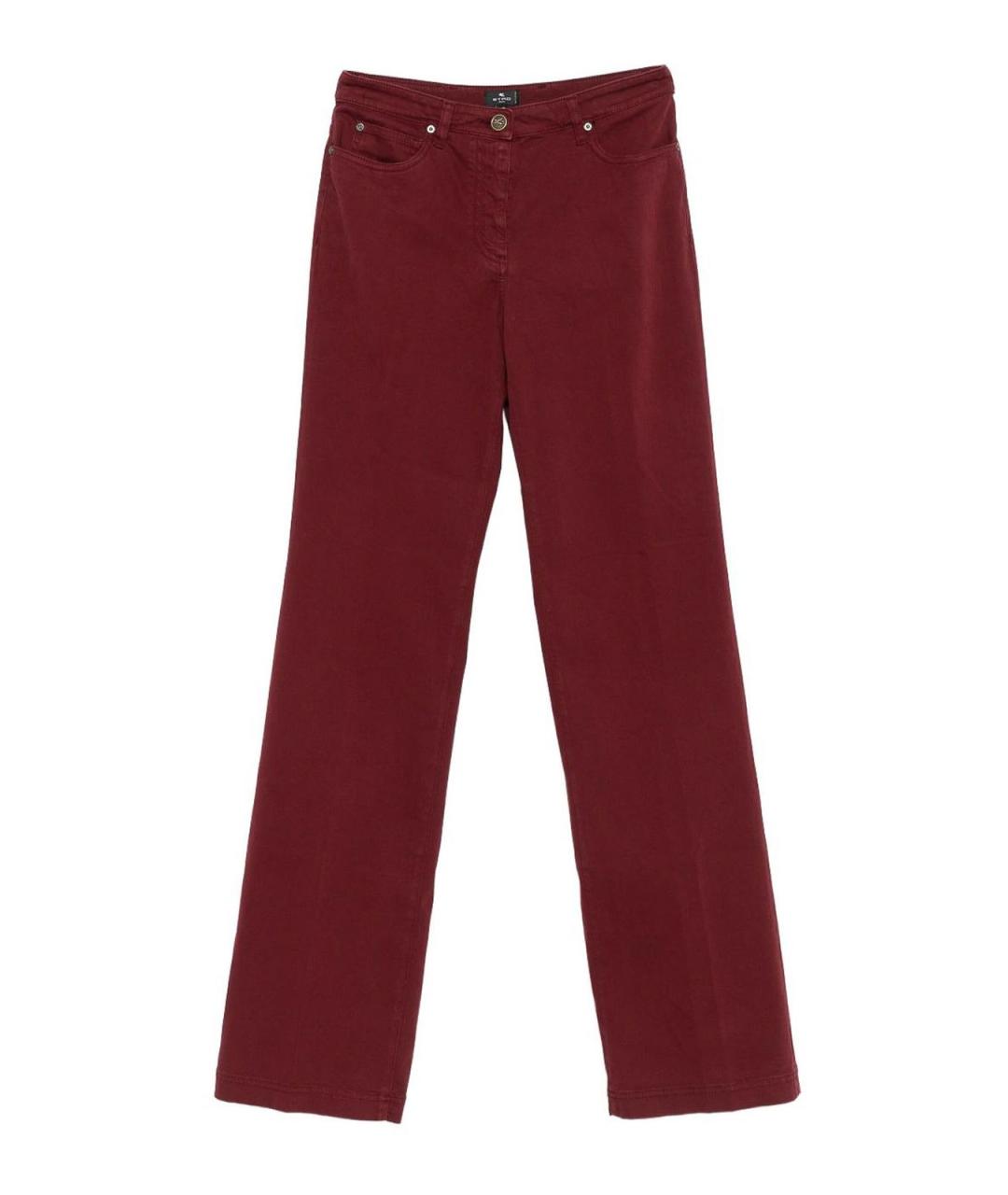 ETRO Бордовые хлопковые джинсы клеш, фото 1