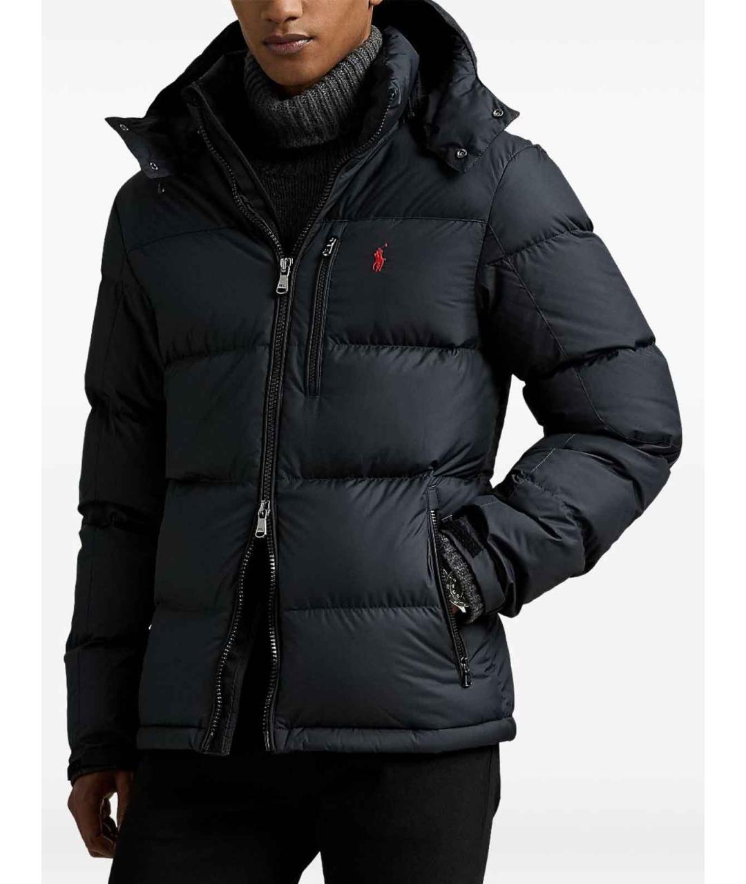 POLO RALPH LAUREN Черный полиэстеровый пуховик, фото 2