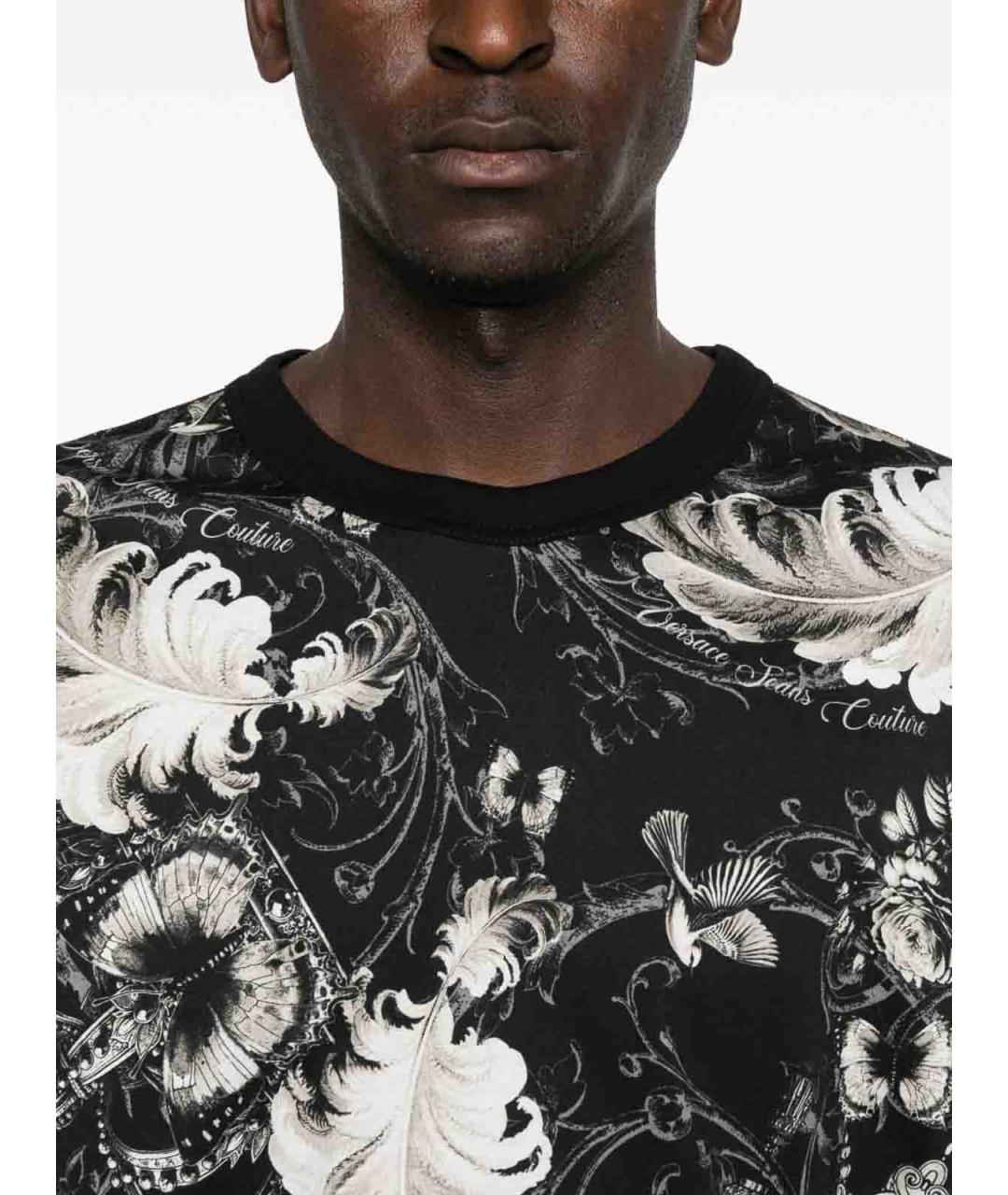 VERSACE JEANS COUTURE Черная хлопковая футболка, фото 2