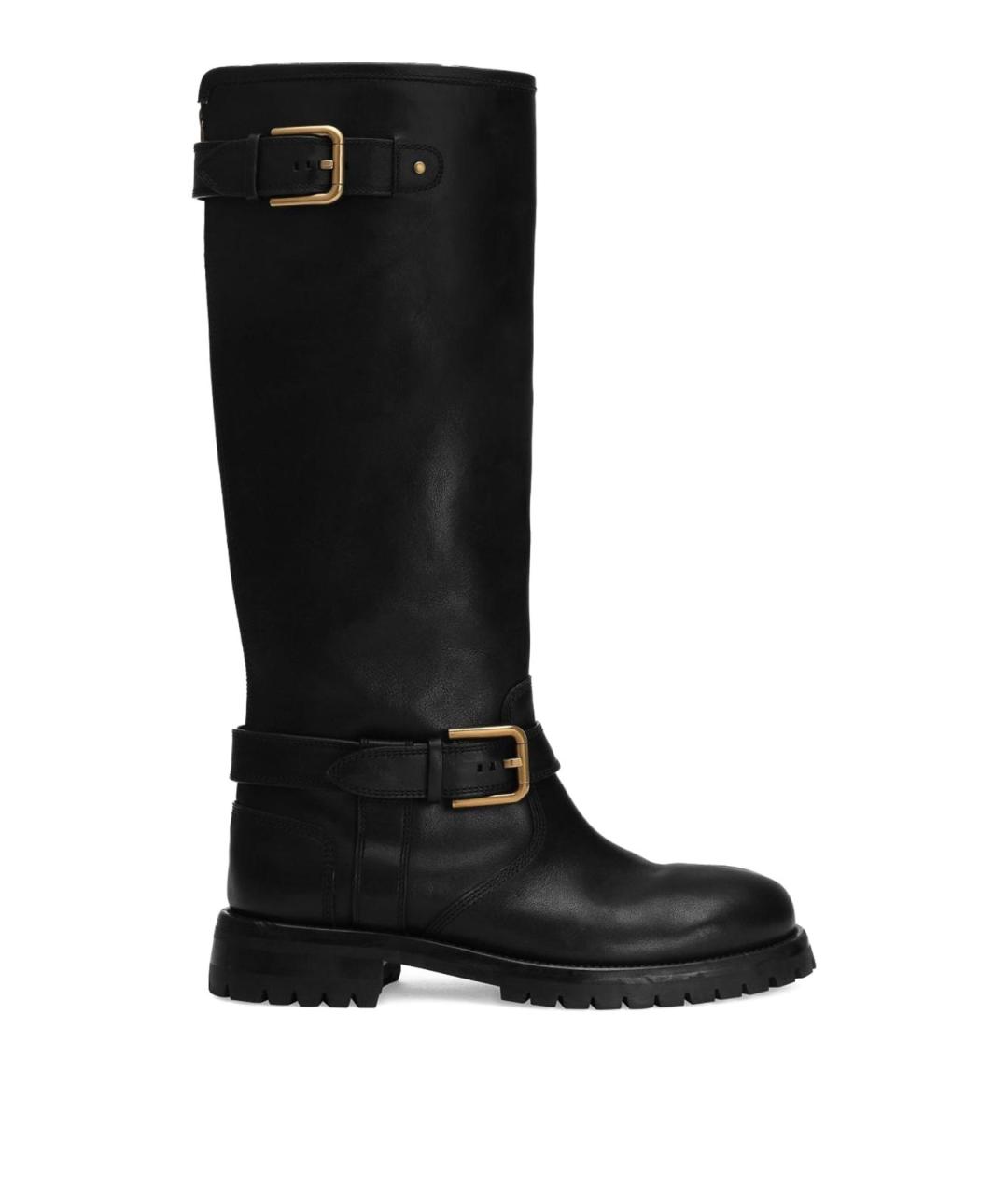 DOLCE&GABBANA Черные кожаные сапоги, фото 1