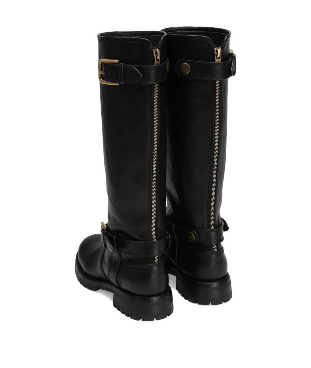 DOLCE&GABBANA Черные кожаные сапоги, фото 3