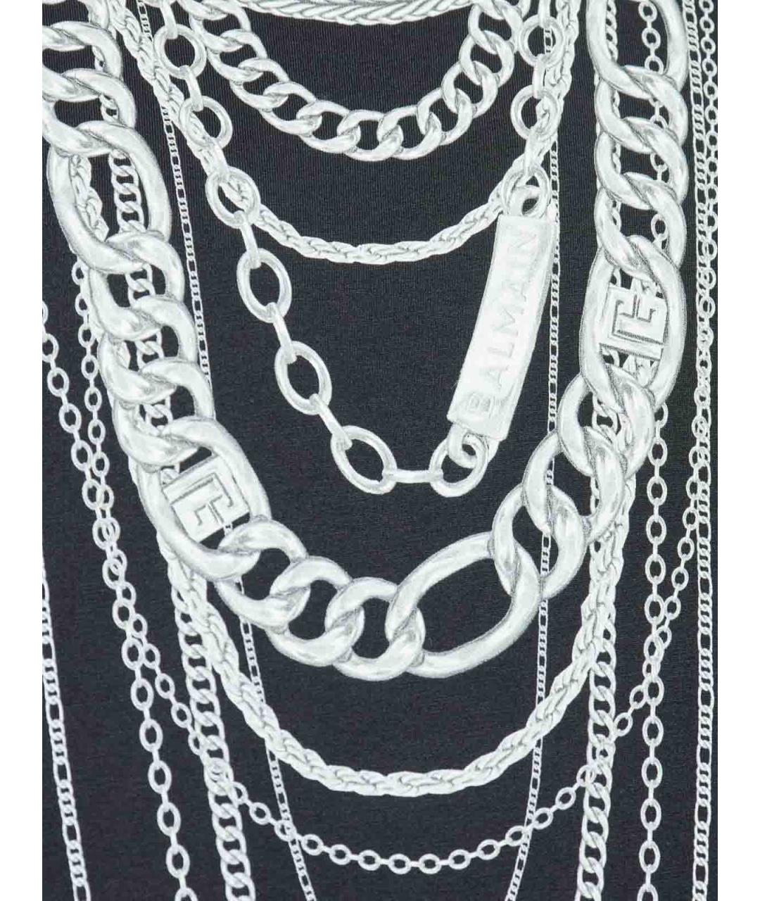 BALMAIN Черная хлопковая футболка, фото 4