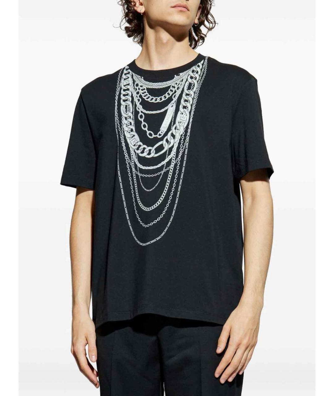 BALMAIN Черная хлопковая футболка, фото 2