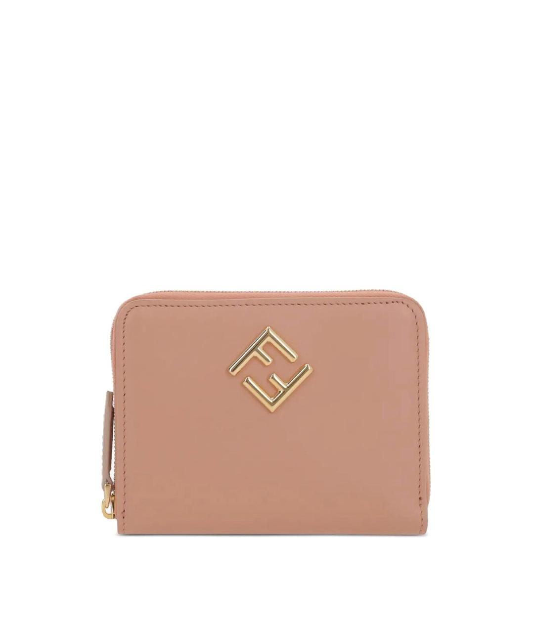 FENDI Розовый кожаный кошелек, фото 1