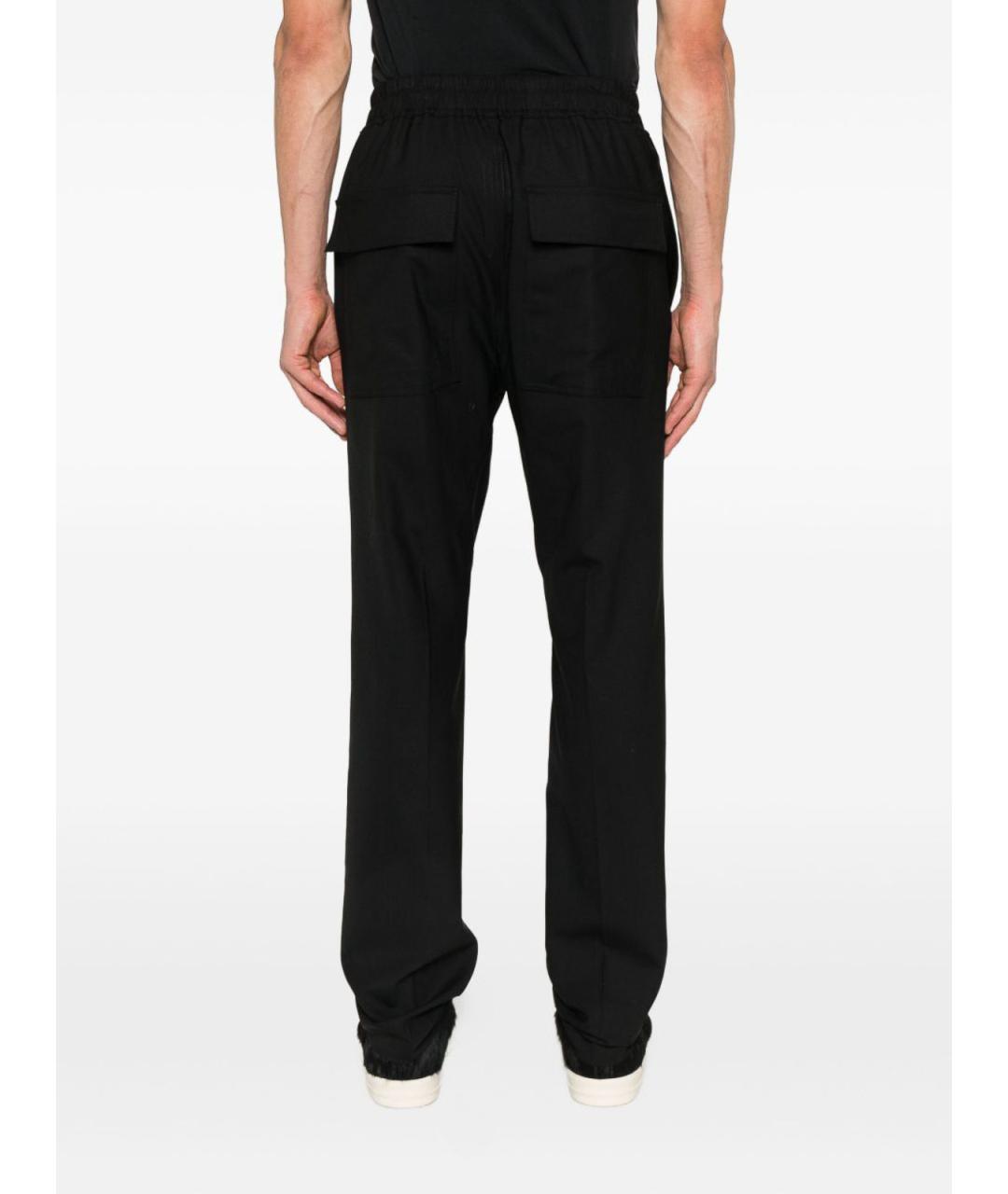 RICK OWENS Черные шерстяные повседневные брюки, фото 2