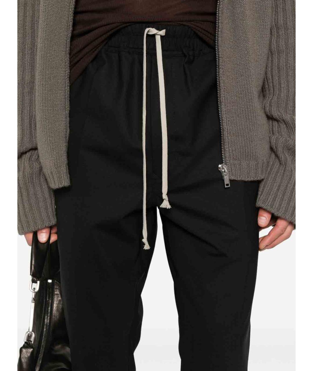 RICK OWENS Черные шерстяные повседневные брюки, фото 3