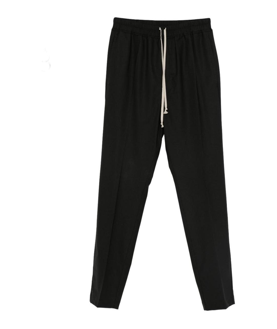 RICK OWENS Черные шерстяные повседневные брюки, фото 1