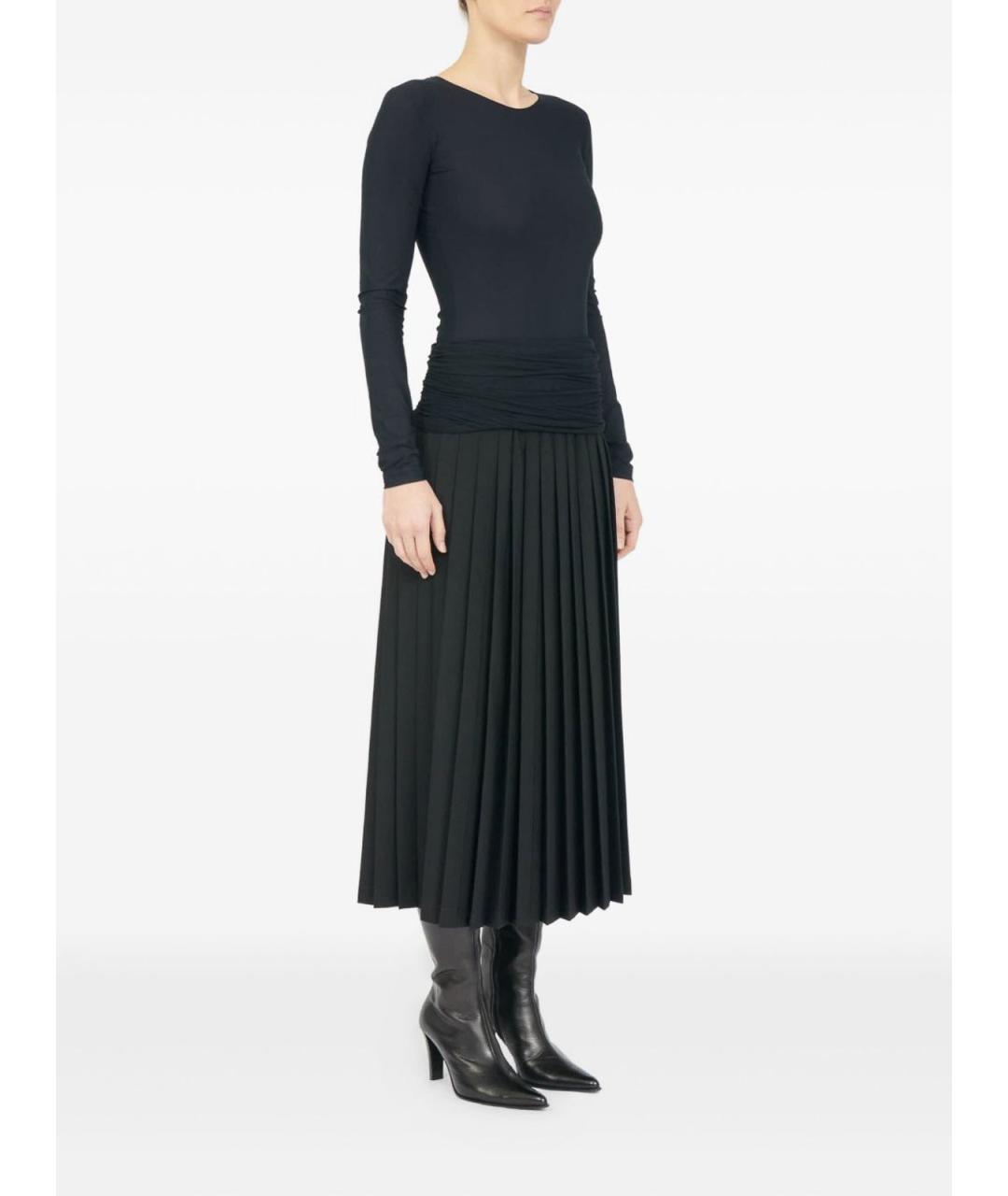 MM6 MAISON MARGIELA Черная шерстяная юбка миди, фото 4