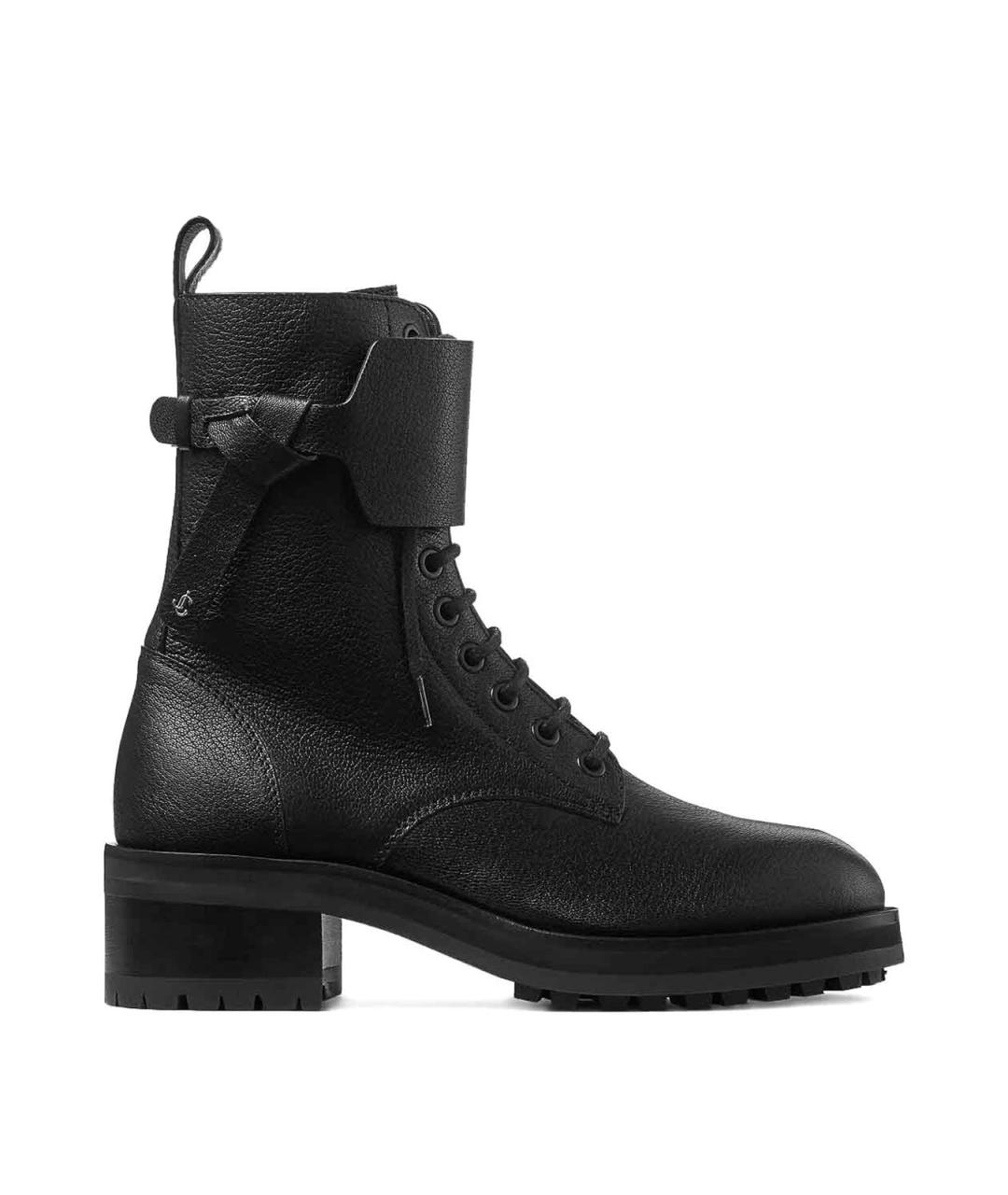 JIMMY CHOO Черные кожаные ботинки, фото 1