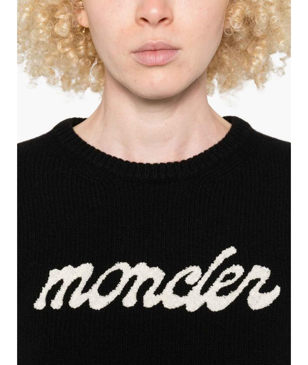 MONCLER Черный кашемировый джемпер / свитер, фото 2
