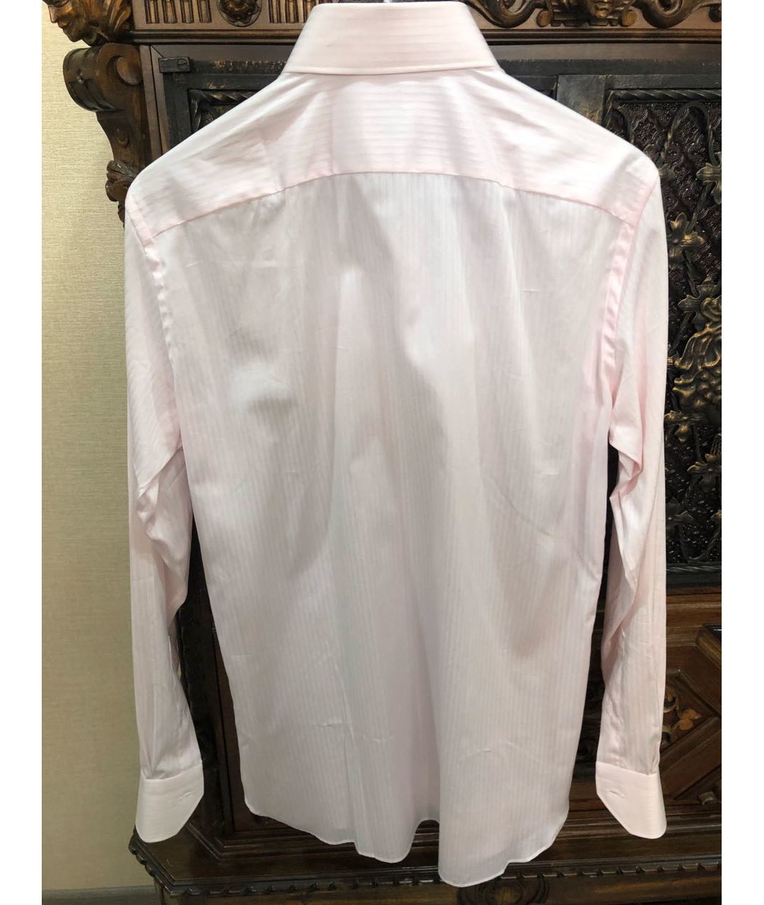 ERMENEGILDO ZEGNA Розовая хлопковая классическая рубашка, фото 2