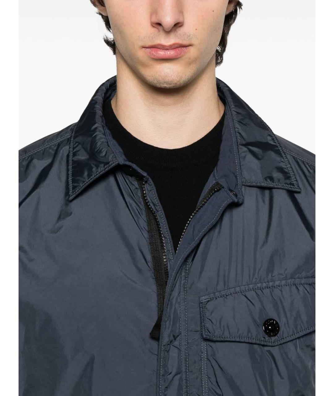 STONE ISLAND Синяя полиамидовая куртка, фото 4