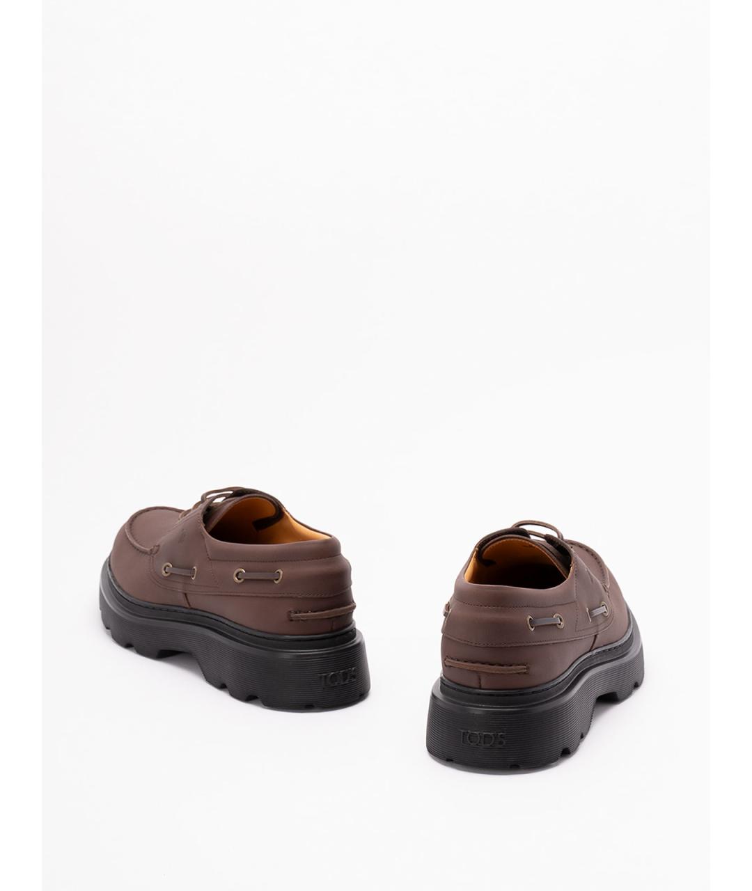 TOD'S Коричневые кожаные мокасины, фото 3