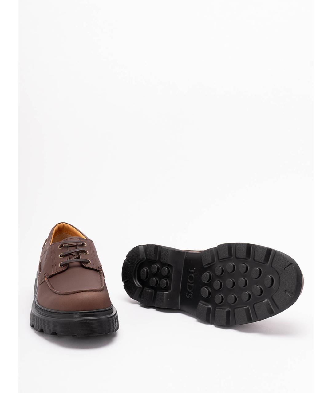 TOD'S Коричневые кожаные мокасины, фото 4