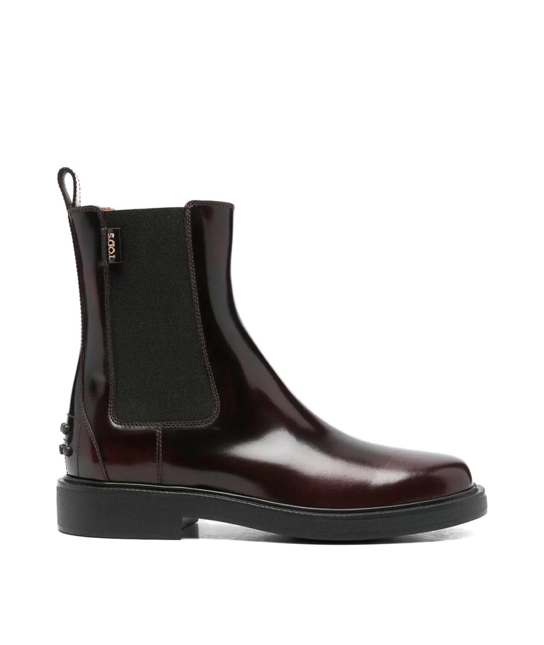 TOD'S Черные кожаные сапоги, фото 1