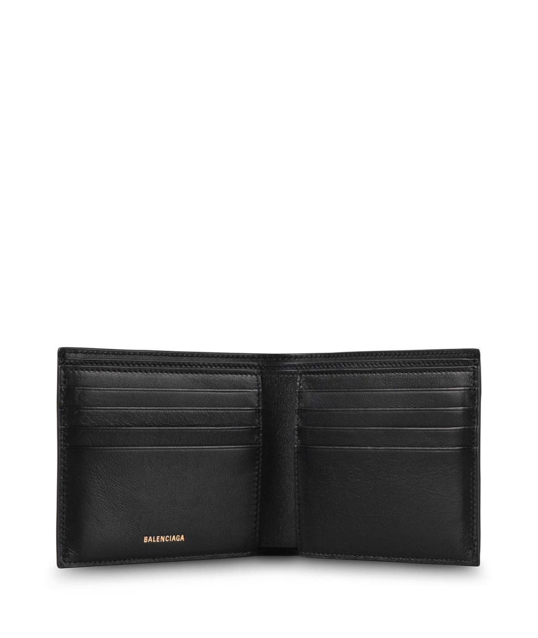 BALENCIAGA Черный кожаный кошелек, фото 3