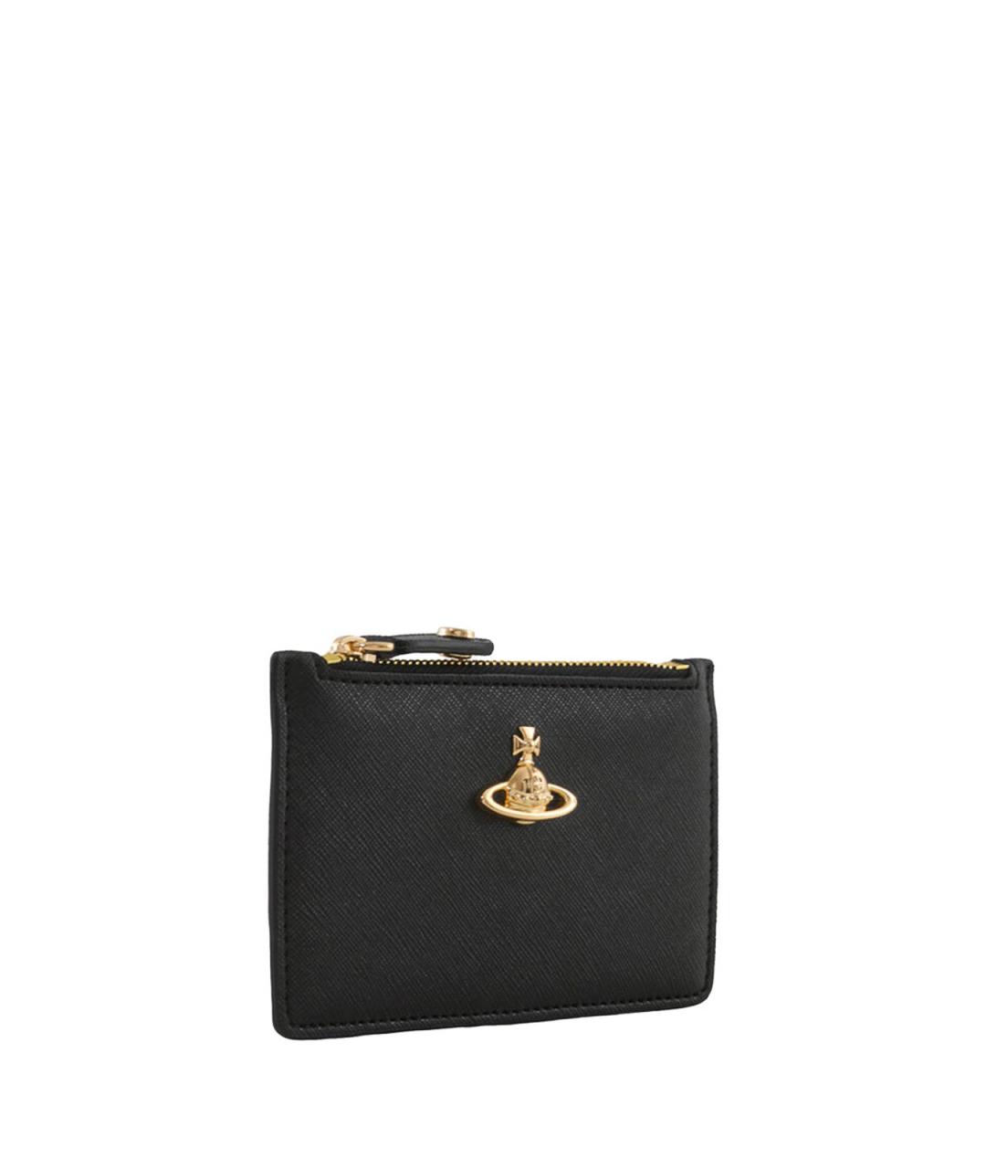 VIVIENNE WESTWOOD Черный кожаный кошелек, фото 2