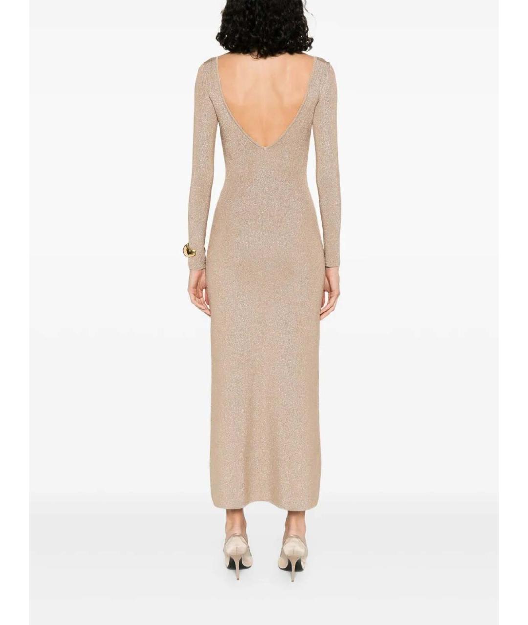 MAX MARA Бежевое полиамидовое повседневное платье, фото 5