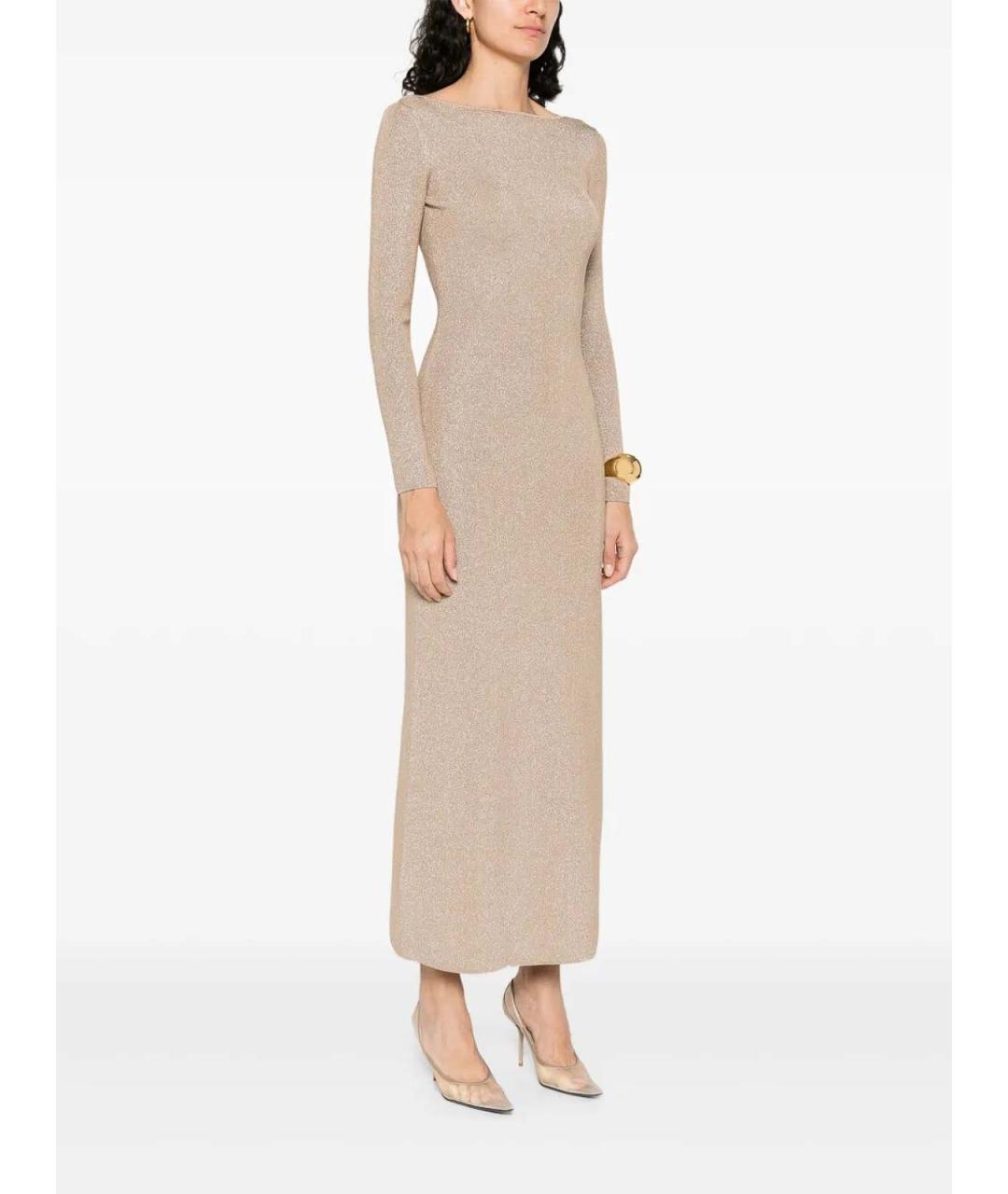 MAX MARA Бежевое полиамидовое повседневное платье, фото 4