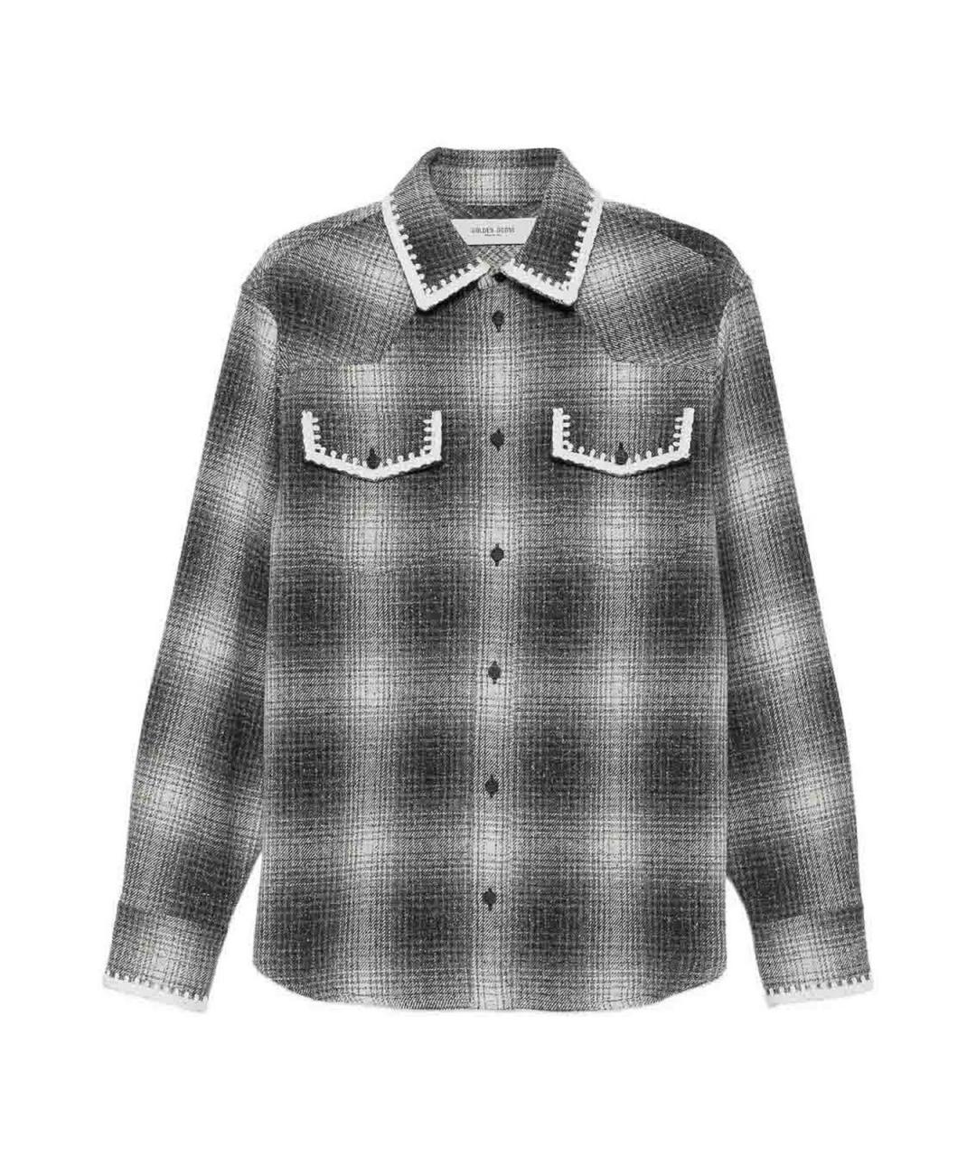 GOLDEN GOOSE DELUXE BRAND Серая шерстяная кэжуал рубашка, фото 1