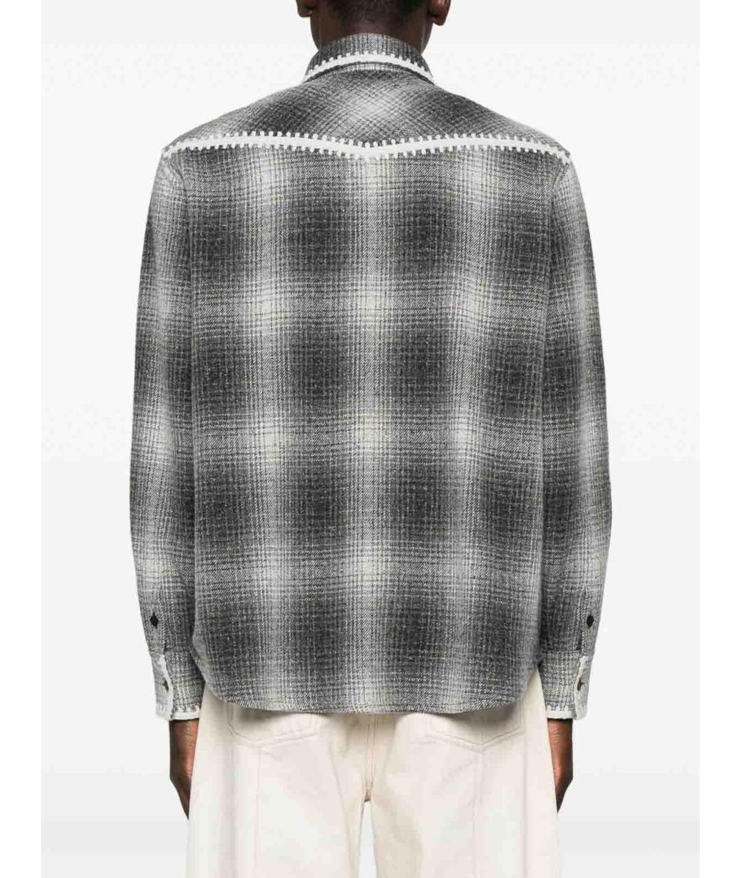 GOLDEN GOOSE DELUXE BRAND Серая шерстяная кэжуал рубашка, фото 3