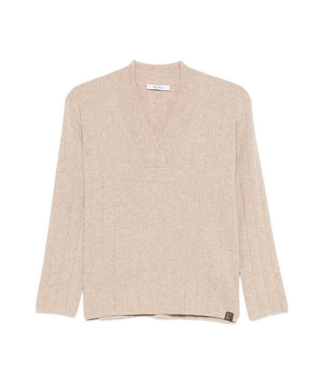 MAX MARA Бежевый кашемировый джемпер / свитер, фото 1