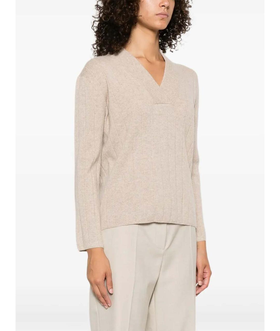 MAX MARA Бежевый кашемировый джемпер / свитер, фото 4