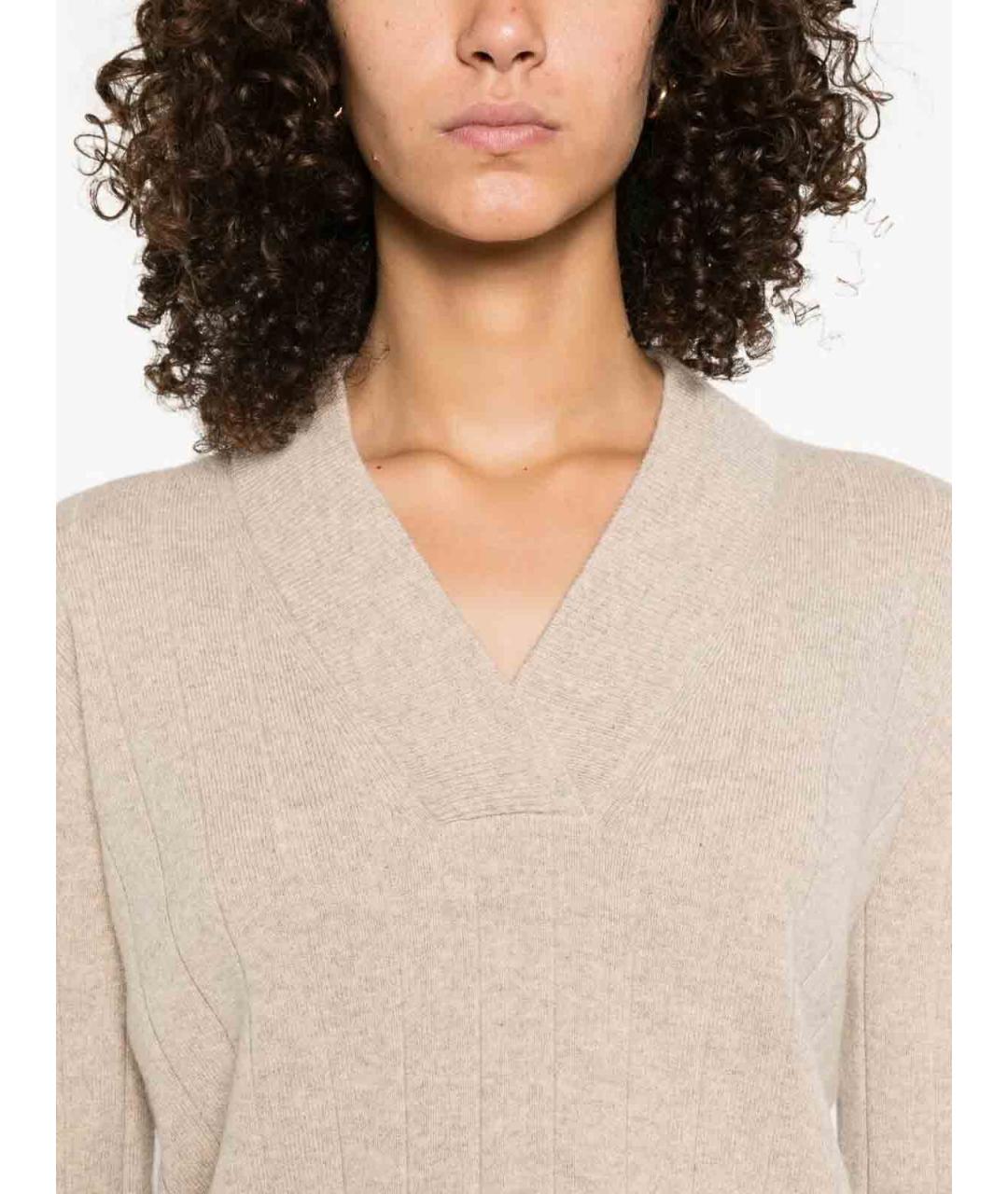 MAX MARA Бежевый кашемировый джемпер / свитер, фото 3