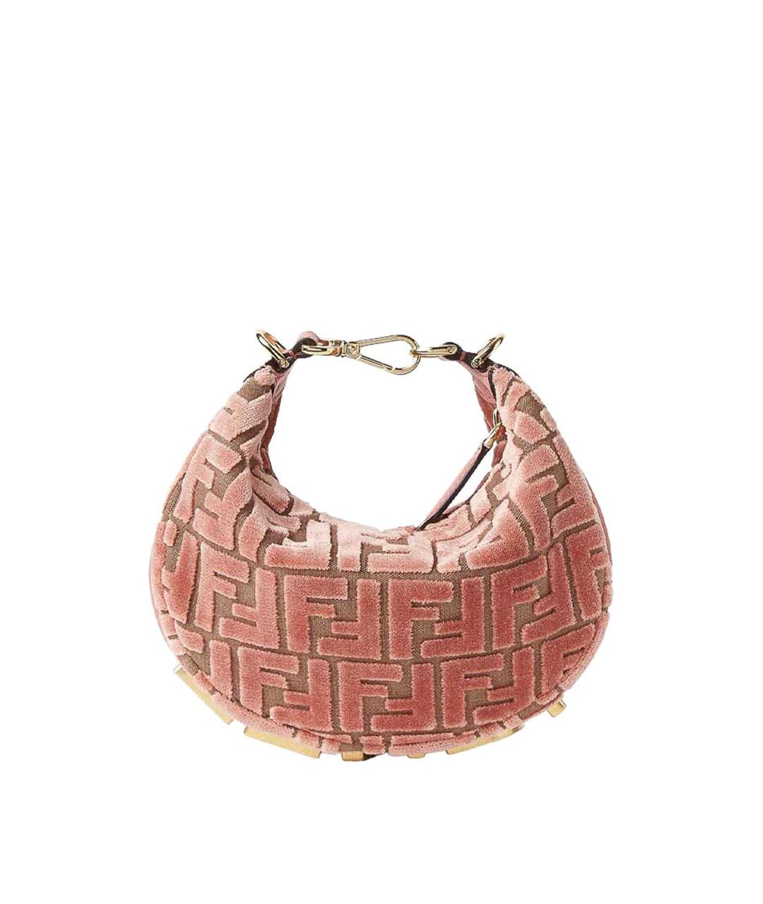 FENDI Розовая тканевая сумка через плечо, фото 1