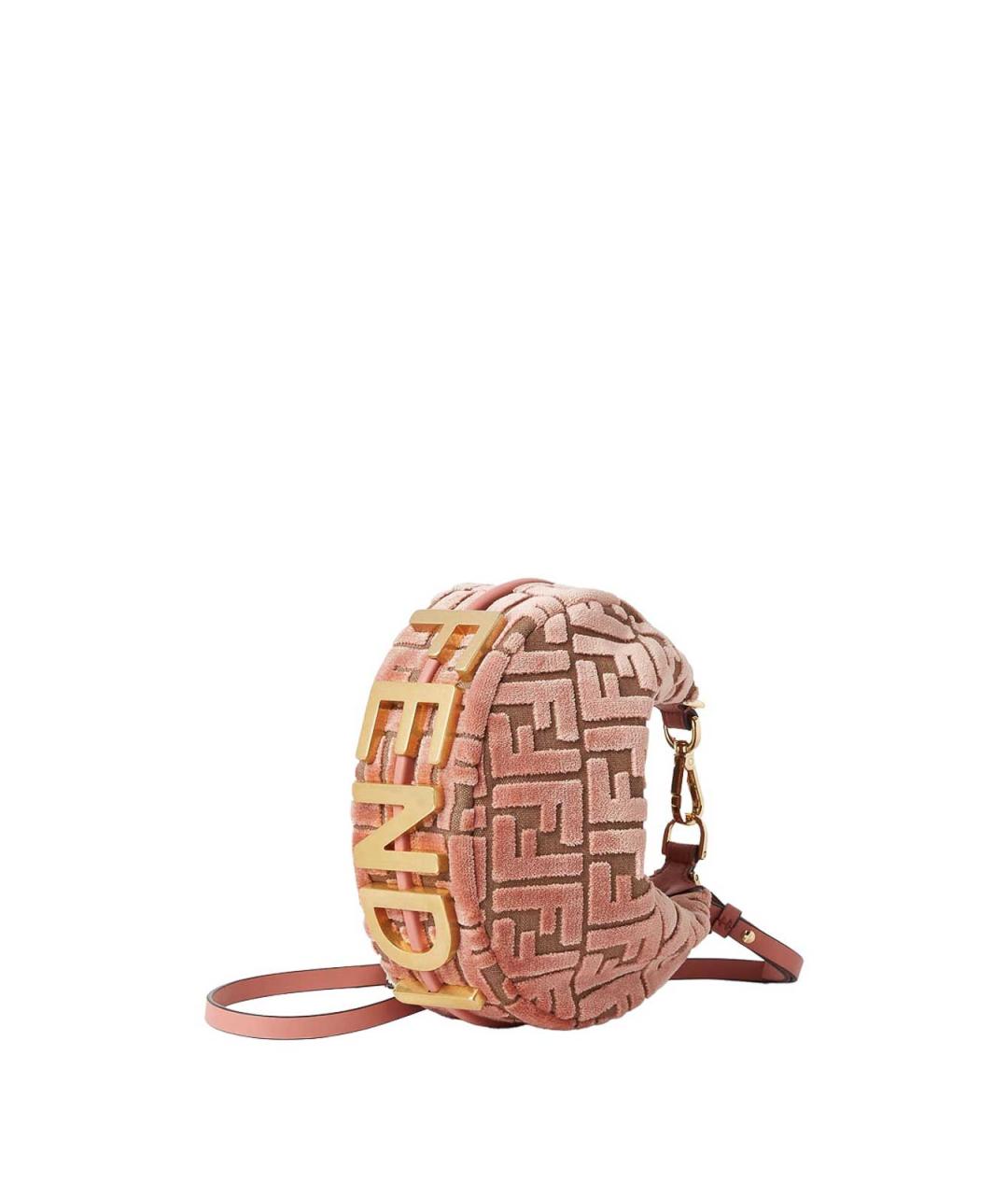FENDI Розовая тканевая сумка через плечо, фото 3