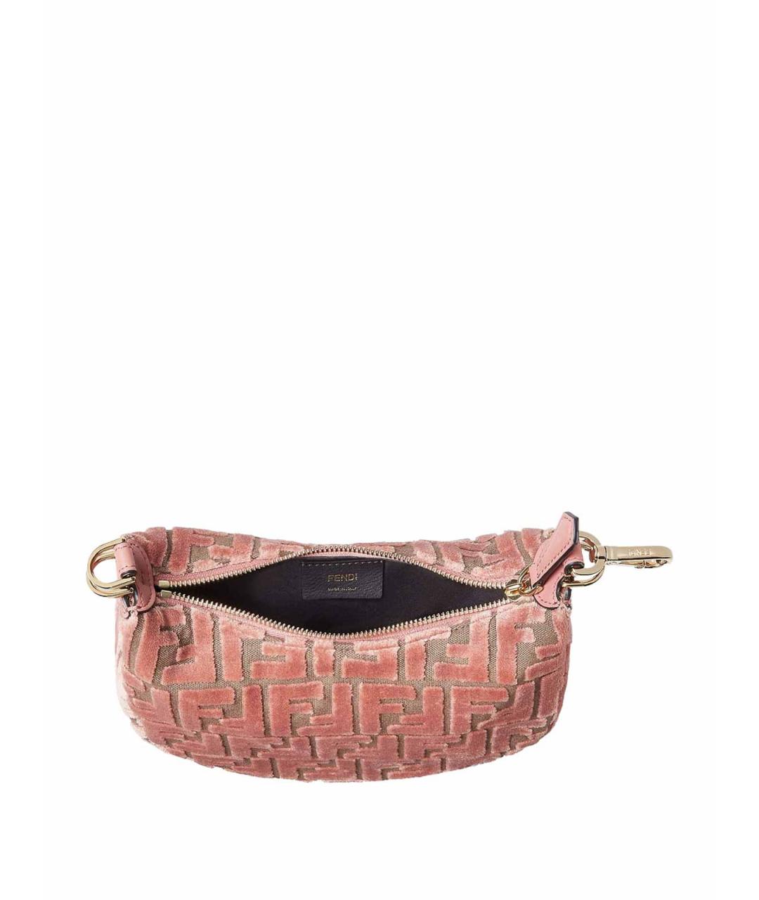 FENDI Розовая тканевая сумка через плечо, фото 2