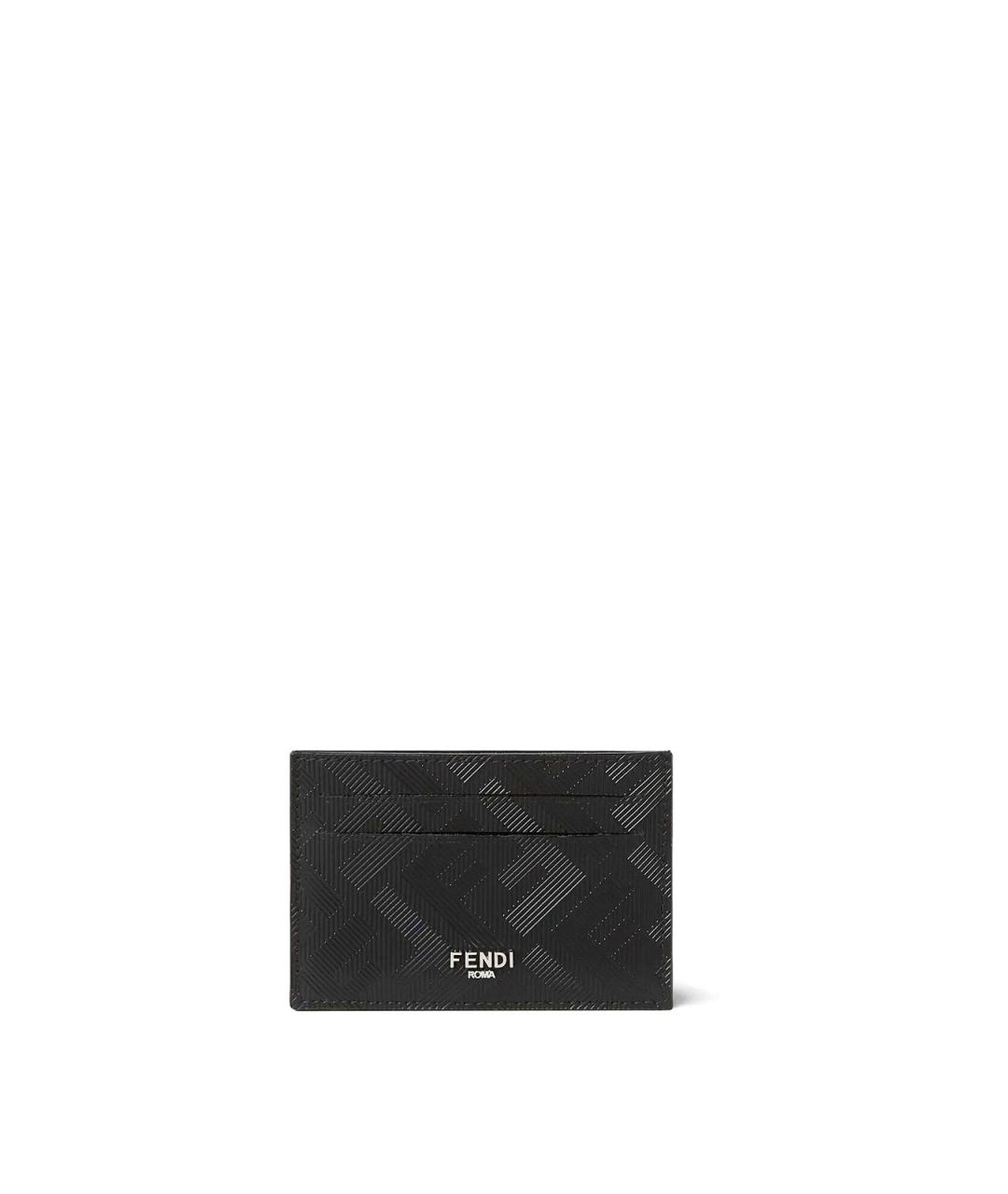 FENDI Черный кожаный кардхолдер, фото 1