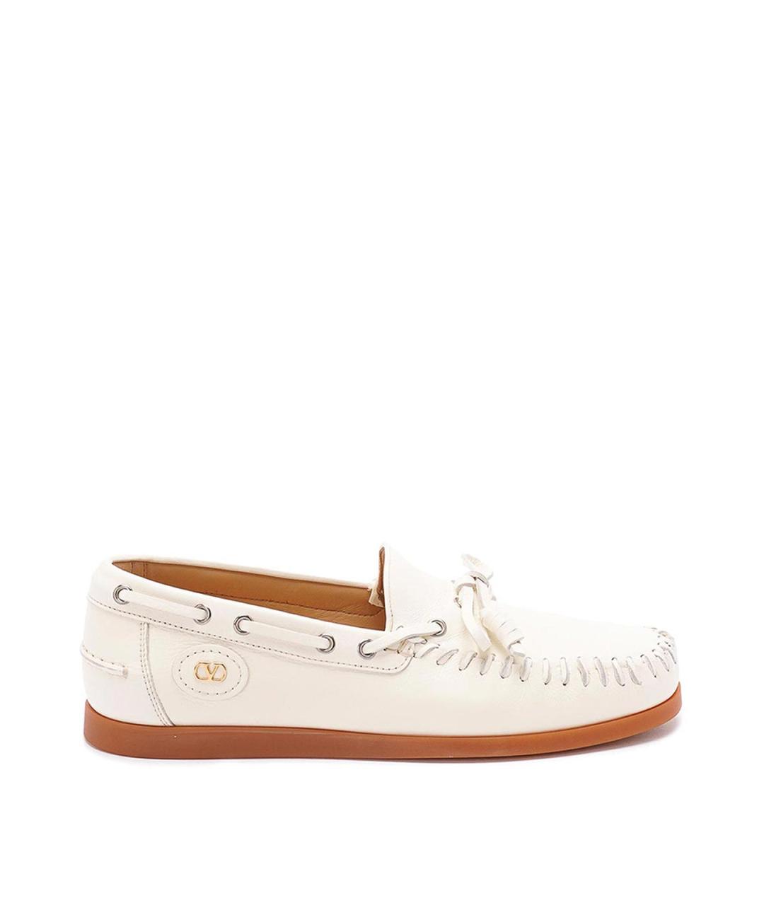 VALENTINO Белые кожаные лоферы, фото 1