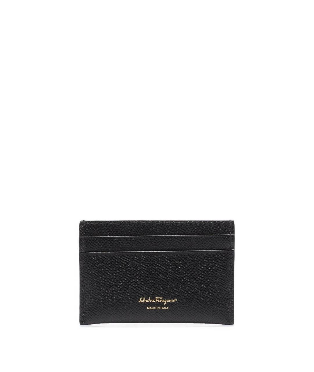 FERRAGAMO Черный кожаный кардхолдер, фото 2