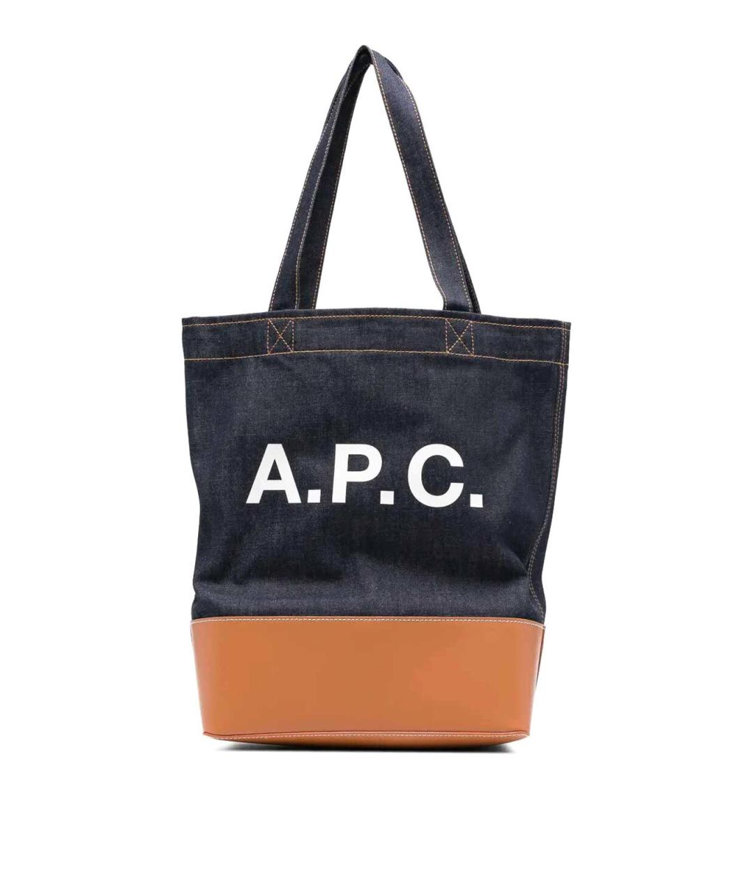 A.P.C. Синяя хлопковая сумка тоут, фото 1