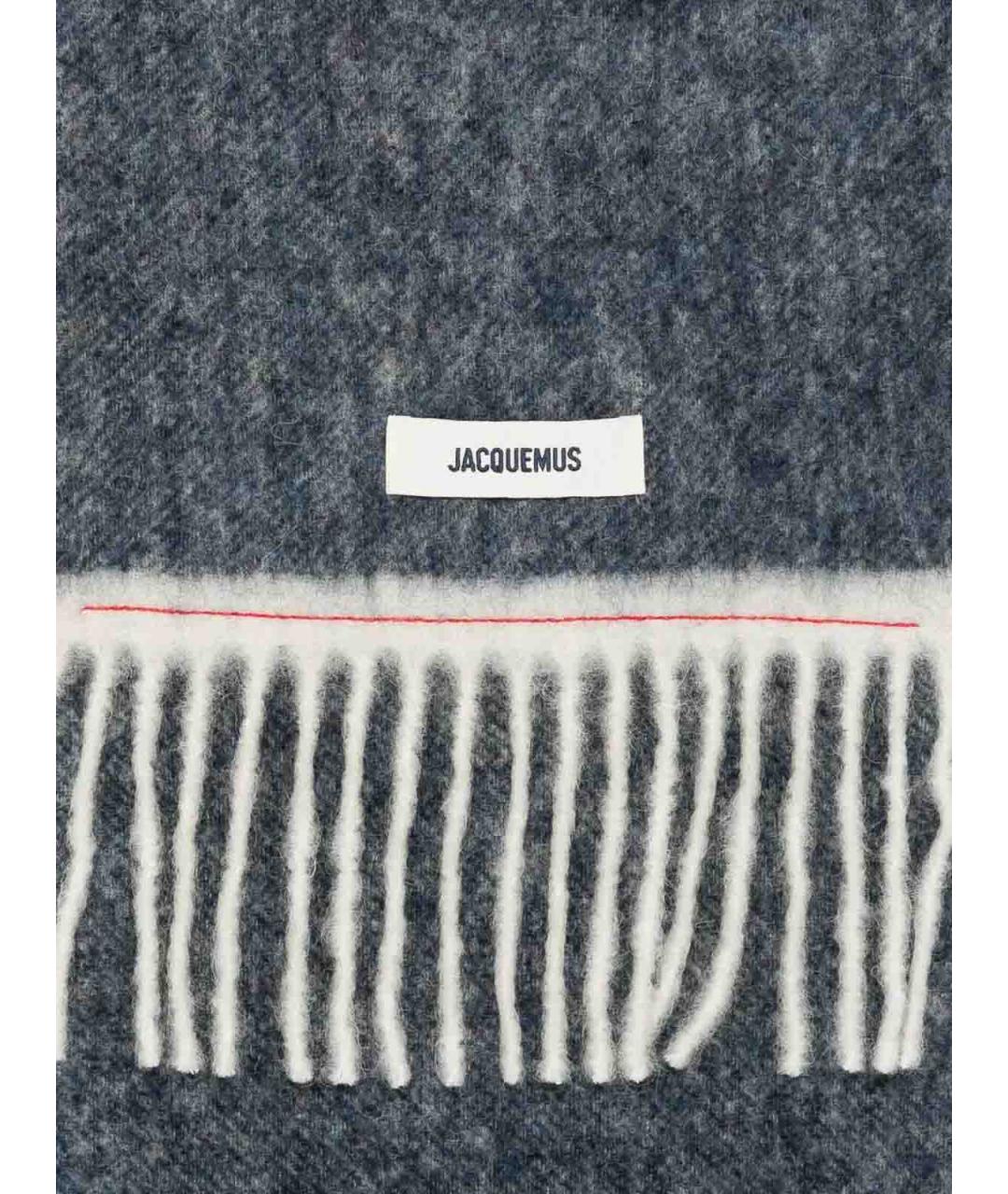 JACQUEMUS Синий шерстяной шарф, фото 2