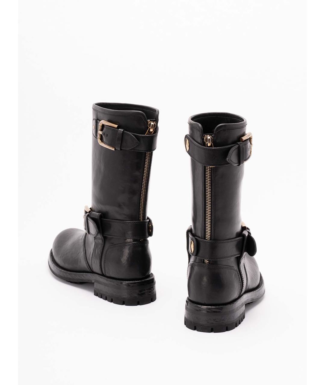 DOLCE&GABBANA Черные кожаные полусапоги, фото 3