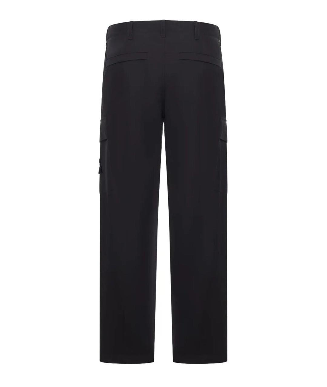 STONE ISLAND Черные хлопковые повседневные брюки, фото 2