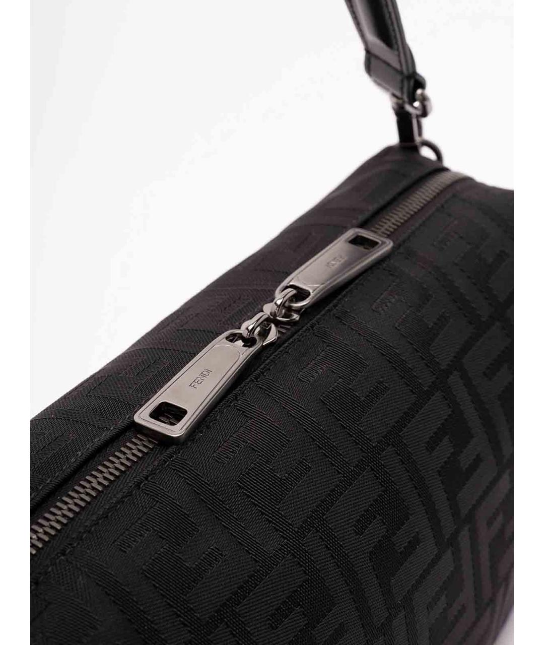 FENDI Черная тканевая сумка на плечо, фото 4
