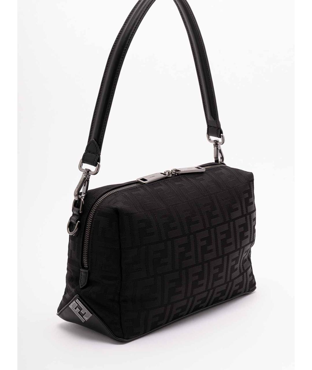 FENDI Черная тканевая сумка на плечо, фото 3
