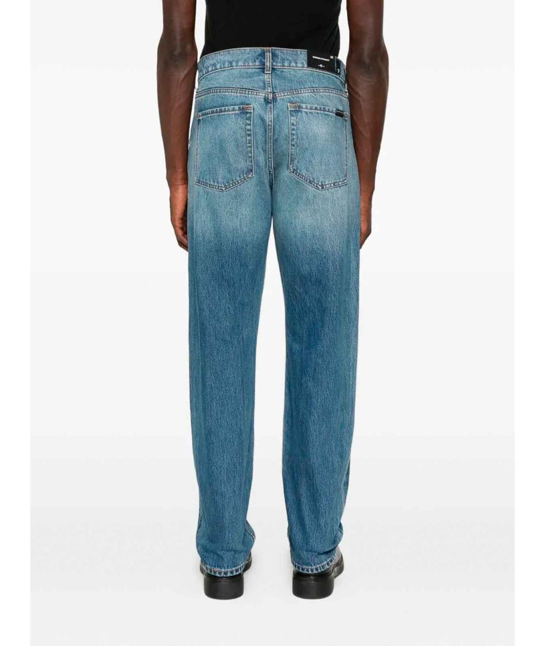 7 FOR ALL MANKIND Синие хлопковые джинсы, фото 5