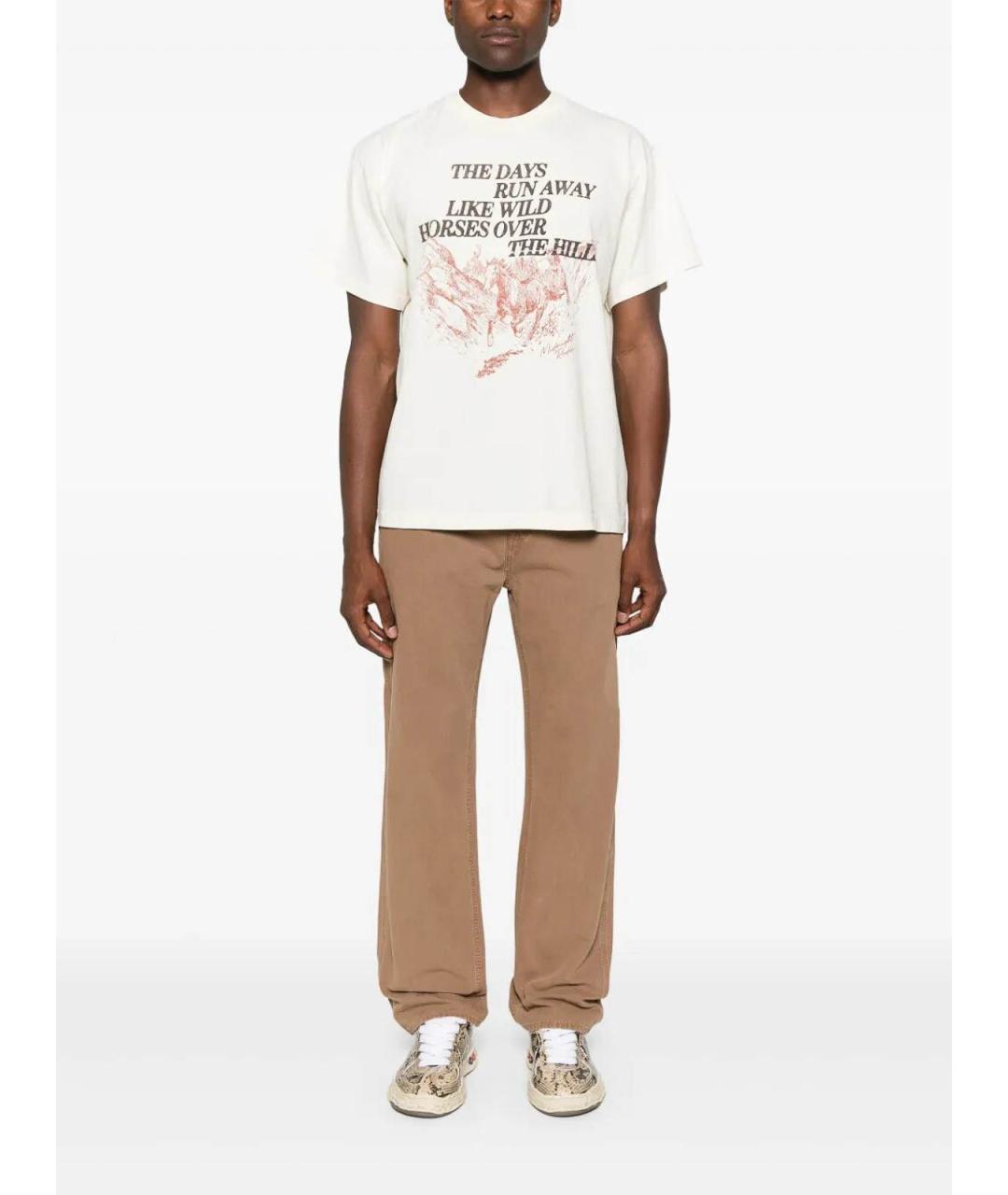 7 FOR ALL MANKIND Бежевые хлопковые повседневные брюки, фото 2