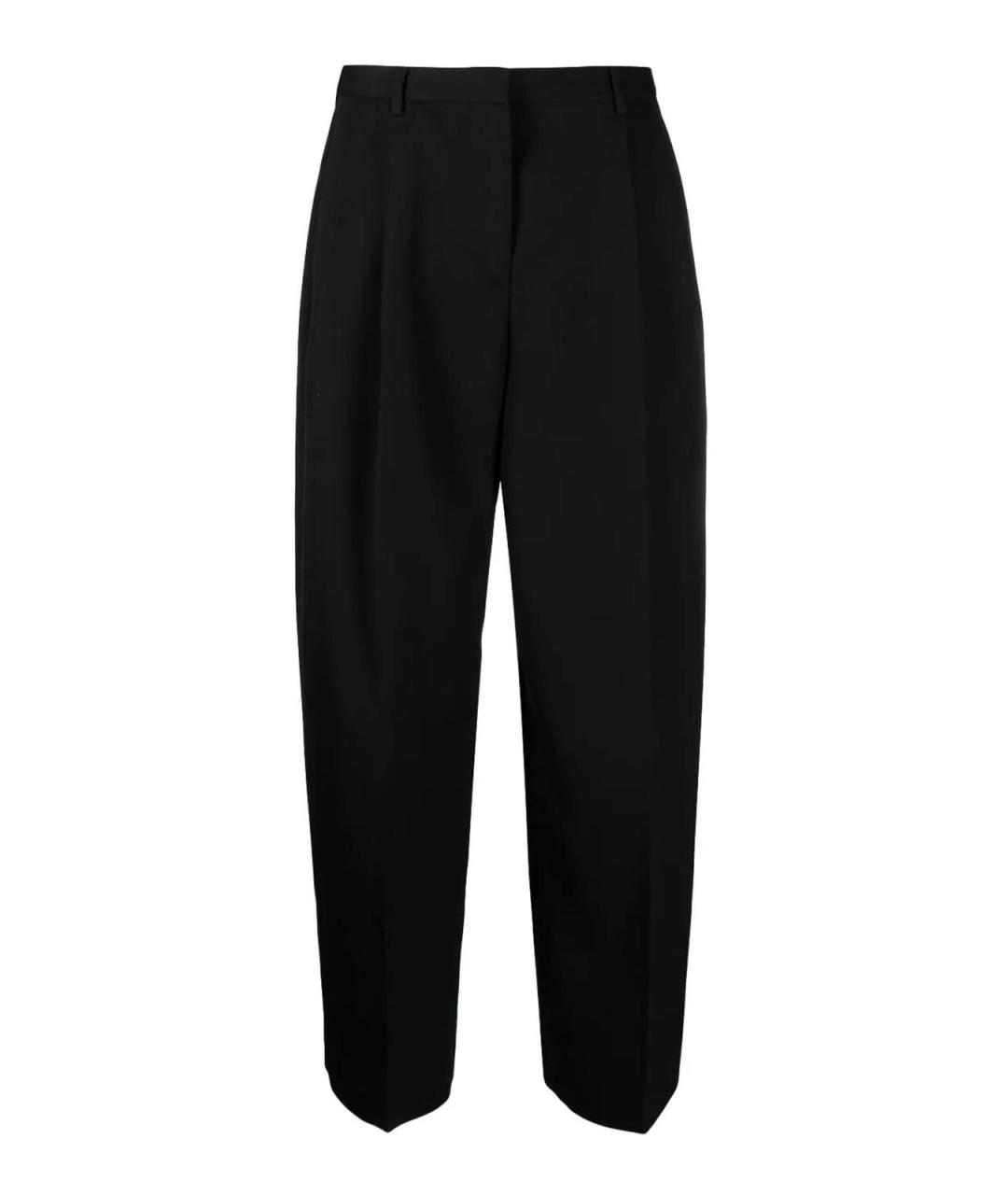 JIL SANDER Черные шерстяные брюки широкие, фото 1