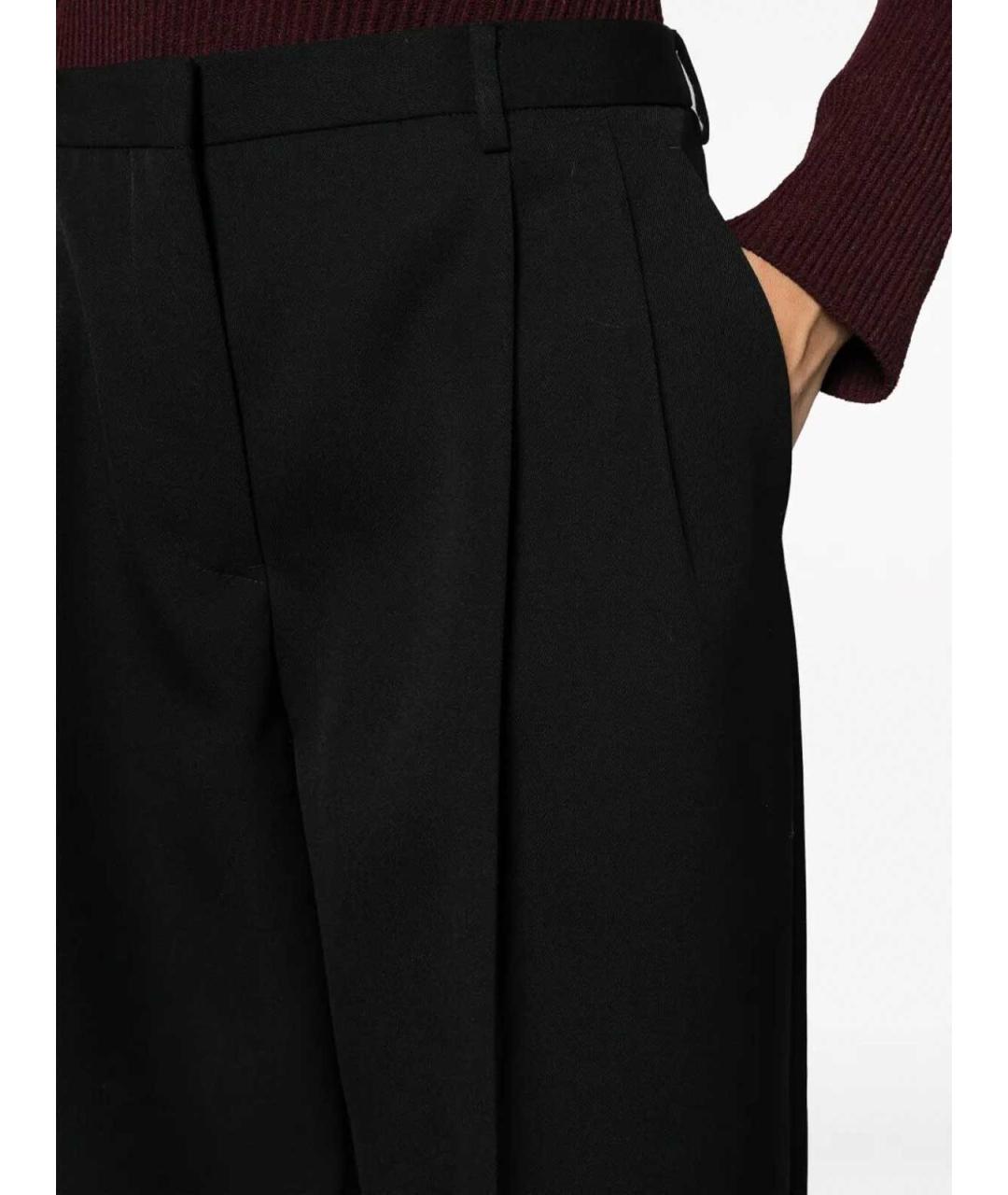 JIL SANDER Черные шерстяные брюки широкие, фото 3