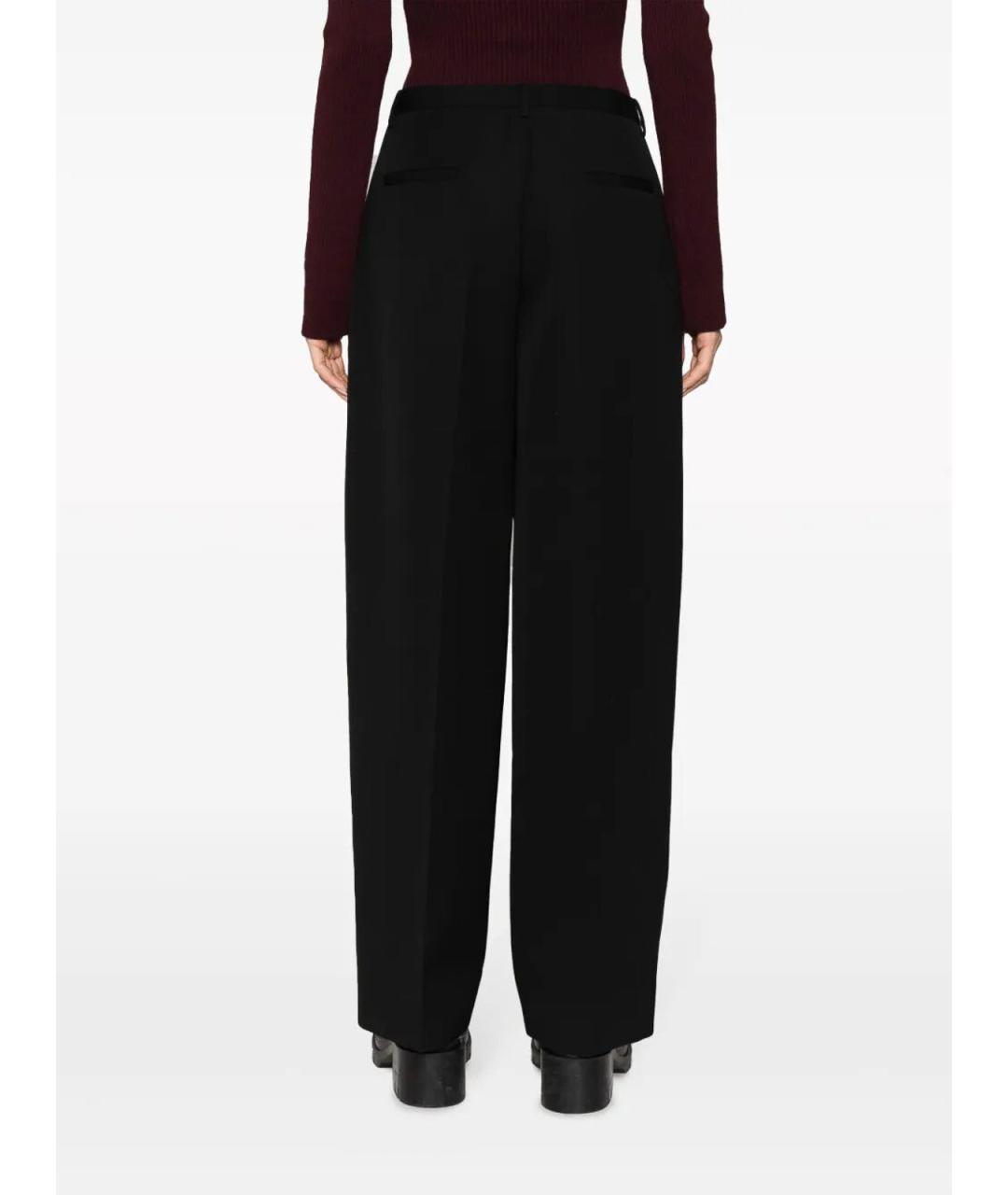JIL SANDER Черные шерстяные брюки широкие, фото 4