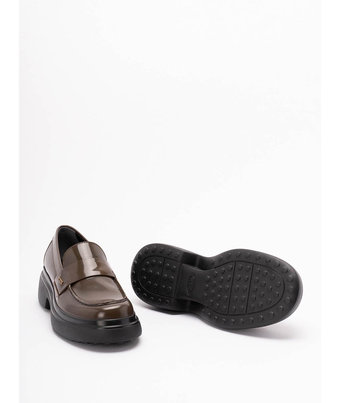 TOD'S Коричневые кожаные лоферы, фото 4